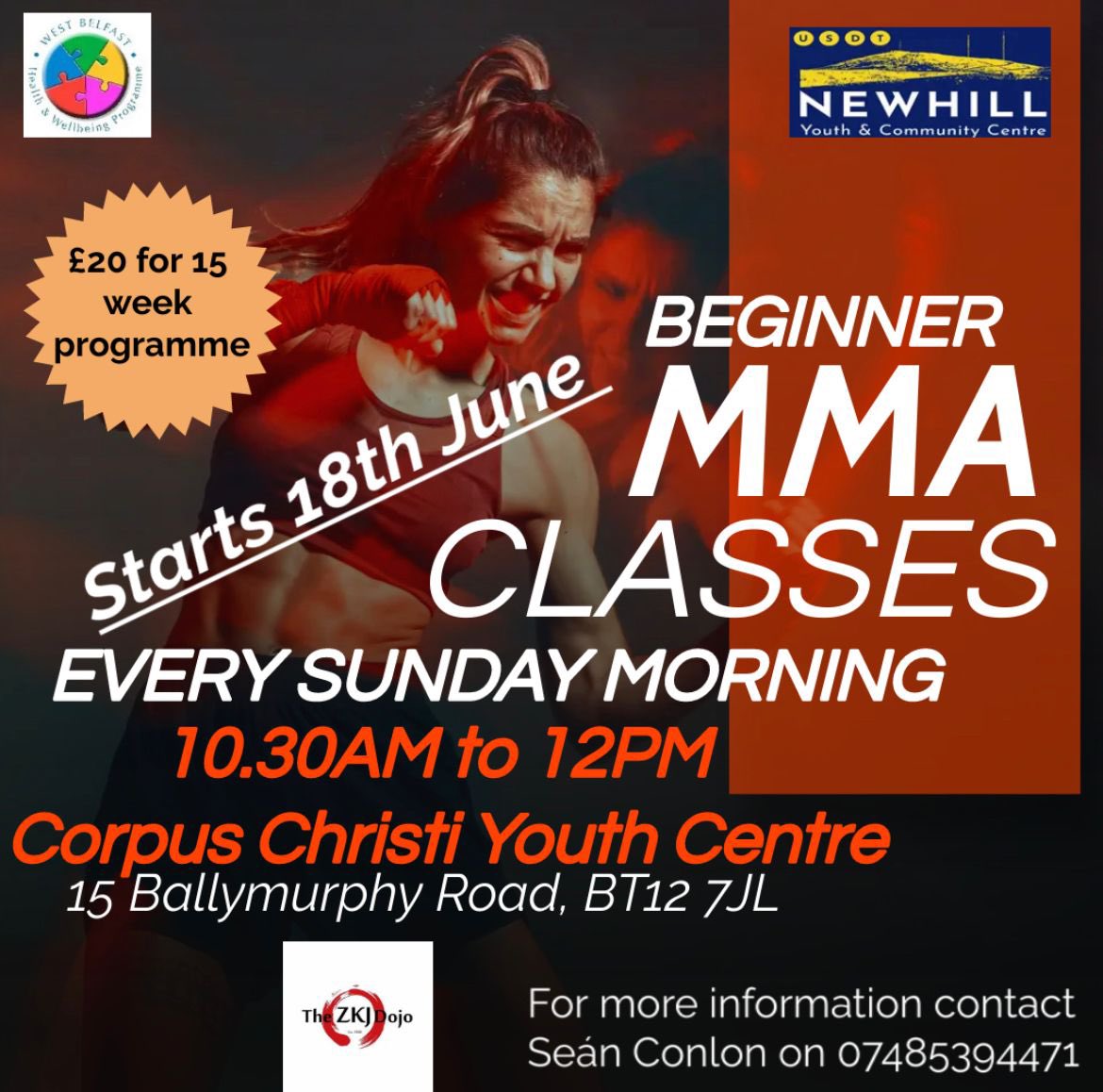 USDTYouthTeam's tweet photo. CIT Health &amp; Well-being Programme is able to offer a new, exciting beginners MMA Programme starting on Sunday 18th June at Corpus Christi Youth Centre. We will focus on all aspects of mixed martial arts and be delivered by renowned gym, ZKJ DOJO!

 #Health&amp;Wellbeing https://t.co/pxvLisYHDh