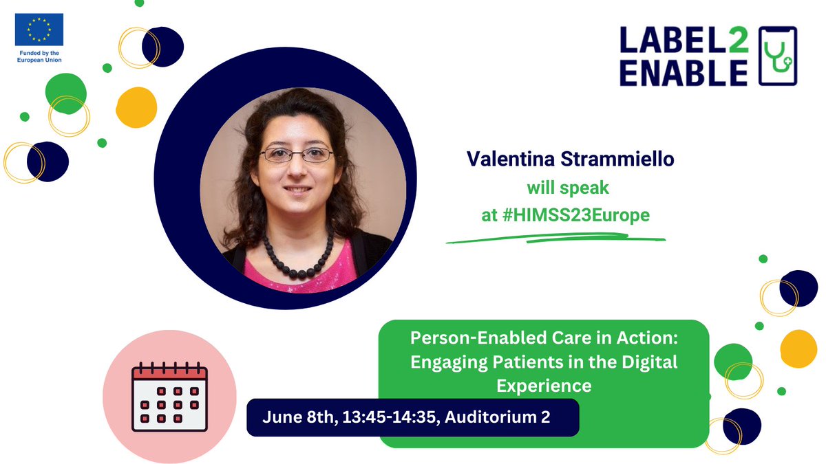 Don’t miss @ValeStrammi ’s presentation at #HIMSS23Europe tomorrow

“Person-Enabled Care in Action: Engaging Patients in the Digital Experience”

When: June 8, 13:45-14:35

Where: Lisboa Congress Centre(CCL)Auditorium 2

Check more: emp.onl/l2ehimss23euro… @HIMSS @eupatientsforum