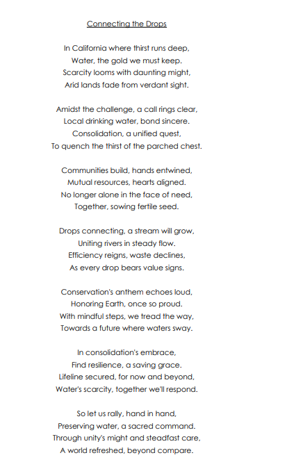 gregspierce's tweet image. Things to distract you on Monday morning:

Surprise water system consolidation poem @hydrogoth included in final version of @uclaurbnplnning masters thesis⬇️

Is "bond sincere" a double entendre? Read the whole report in a few weeks to find out.
