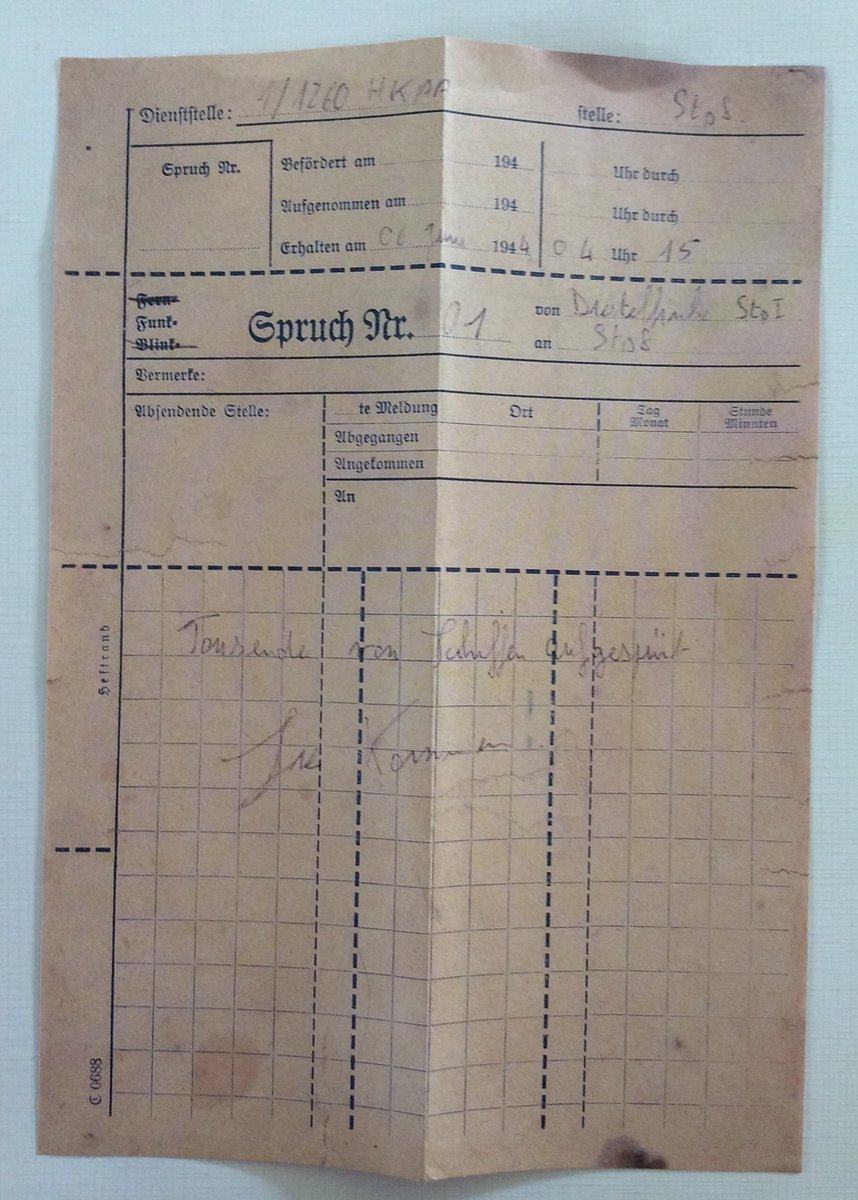 German radio signal timed at 4:15am which states 

1000s of ships tracked......They’re coming

#chrissboxofstuff #chefontour #History #Dday #Day79 #SWW #Normandy #Facsimile #German