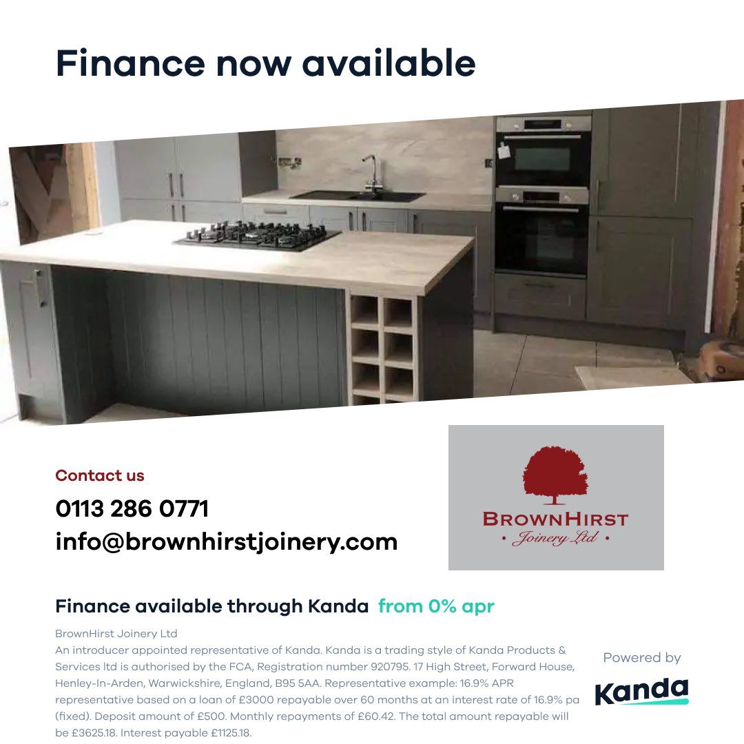 We are now offering finance to all our customers, #Finance #kanda #joiner #projectmanagement #kitchendesign