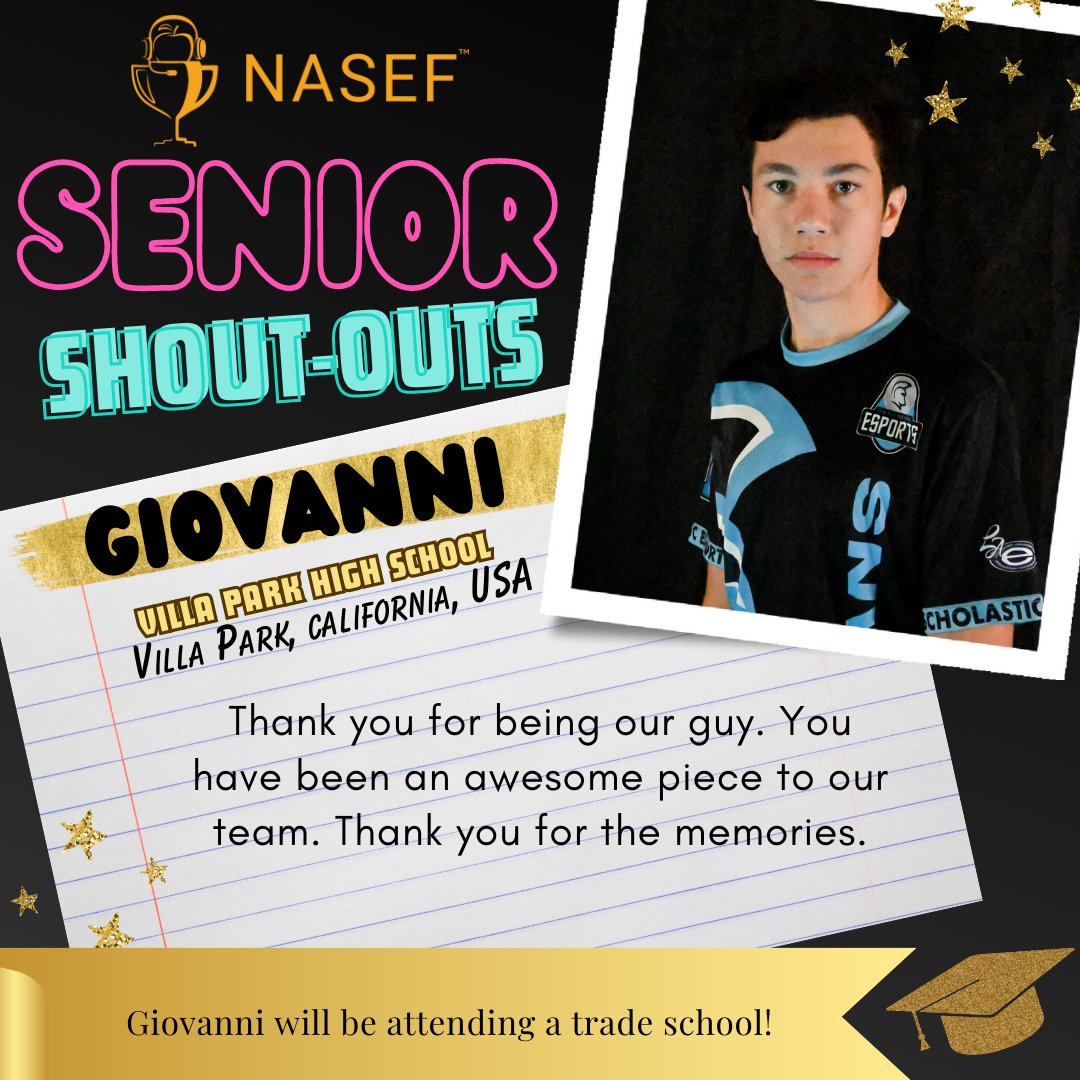 NASEFedu's tweet photo. Congratulations to the NASEF graduating class of 2023!! We are thrilled to celebrate your accomplishments, and cannot wait to see the great things you'll do in the esports ecosystem and beyond!
#esportsedu #seniorshoutouts @vphsesports #ROBOPATTIES @bhspatriots @beckman_hs 1/3 https://t.co/5LUi1MM8jx