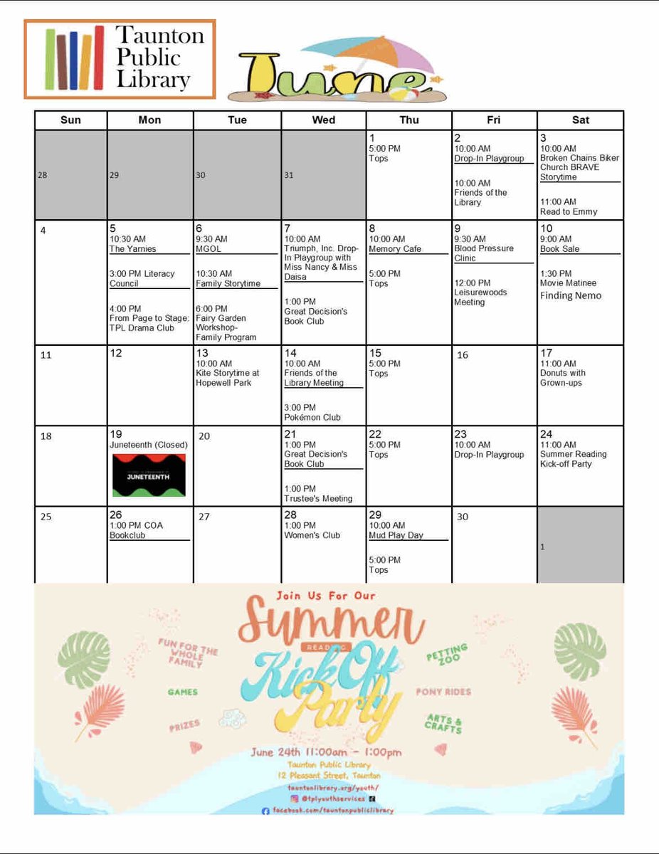 Taunton Public Schools on Twitter "Please see the following June