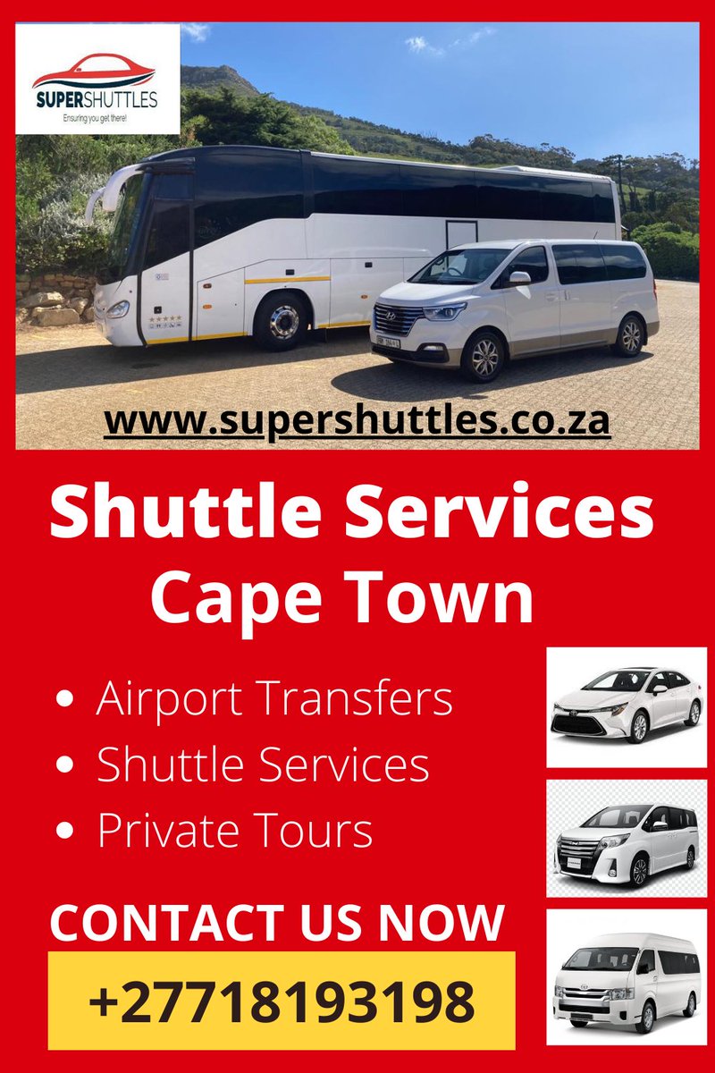 Supershuttles's tweet image. Supershuttles Travel &amp;amp; Tours is trusted for offering Safe, Convenient &amp;amp; Reliable Shuttle Services in Cape Town. Book now at supershuttlesza@gmail.com or call our friendly service operators directly on +27718193198. #shuttlebus #shuttlehire #shuttleservices