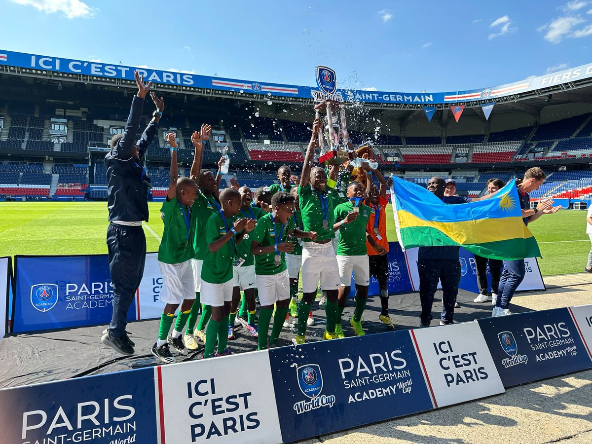 RDBrwanda's tweet photo. Congratulations team Rwanda!⚽️

The under 11s and 13s of @psgacademyrw are winners of the PSG Academy World Cup 2023! 🥳🎉

#VisitRwanda 🤝 @PSG_inside https://t.co/5cCPp3VbAI