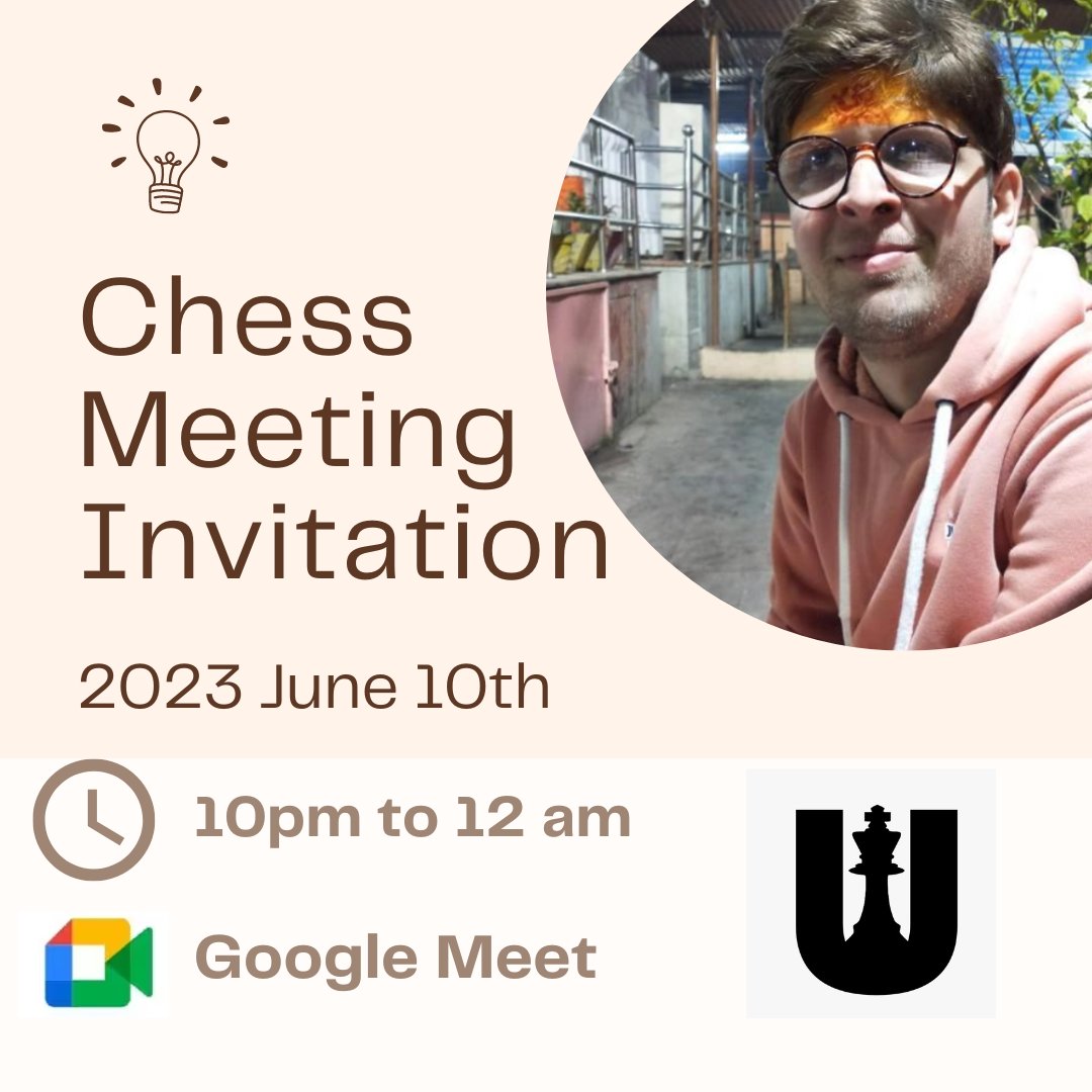 Unstoppableches's tweet image. Invitation for a friendly chess meeting.
We will go through the games of the participants and share them how to grow.
For more info #dm   

#chess #chesslessons #onlinechess #chesslectures #unstoppablechess #chesslectures #chesstips #meeting #knowledge #chessdemo.