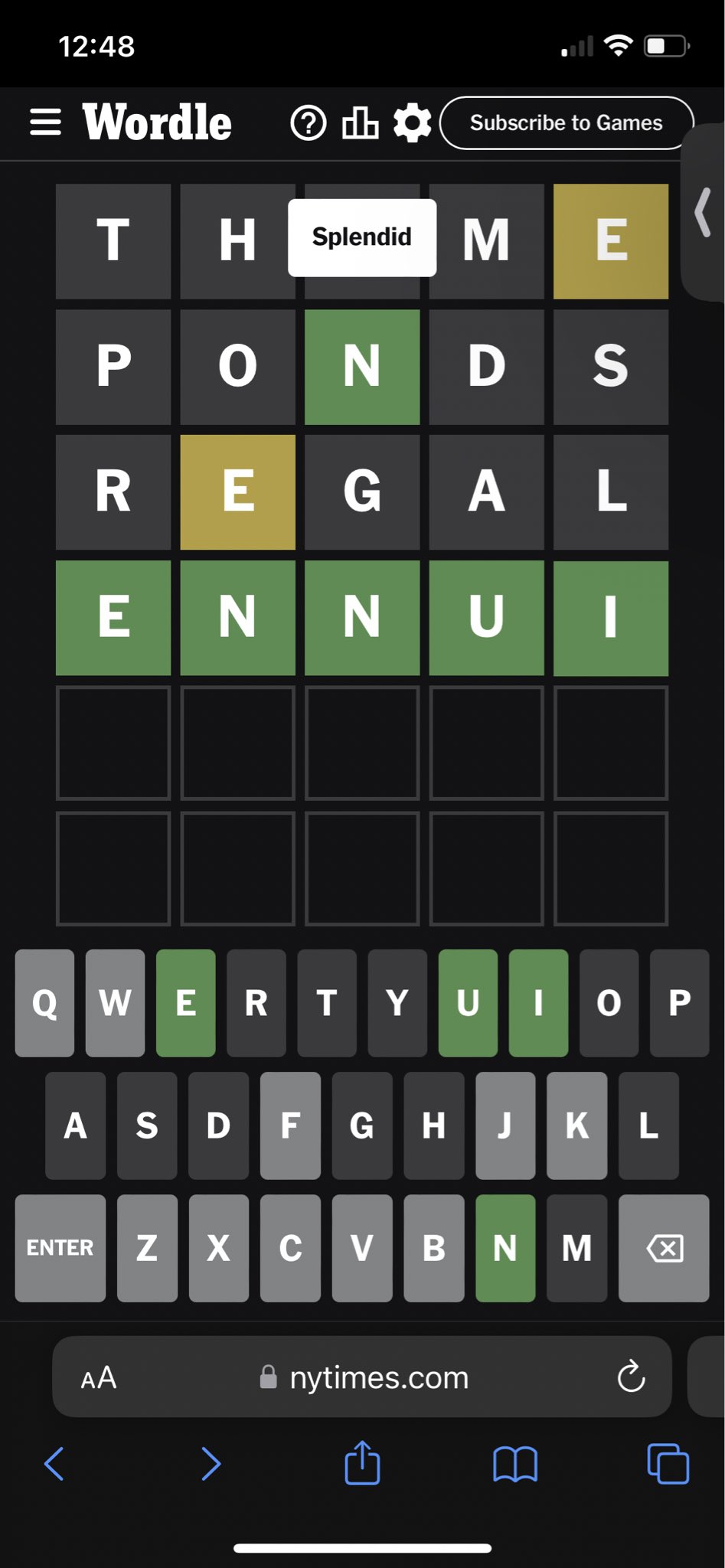 wordle mertyl💚💛🤍 on Twitter "wordle answer 6.5.23 ennui https//t.co