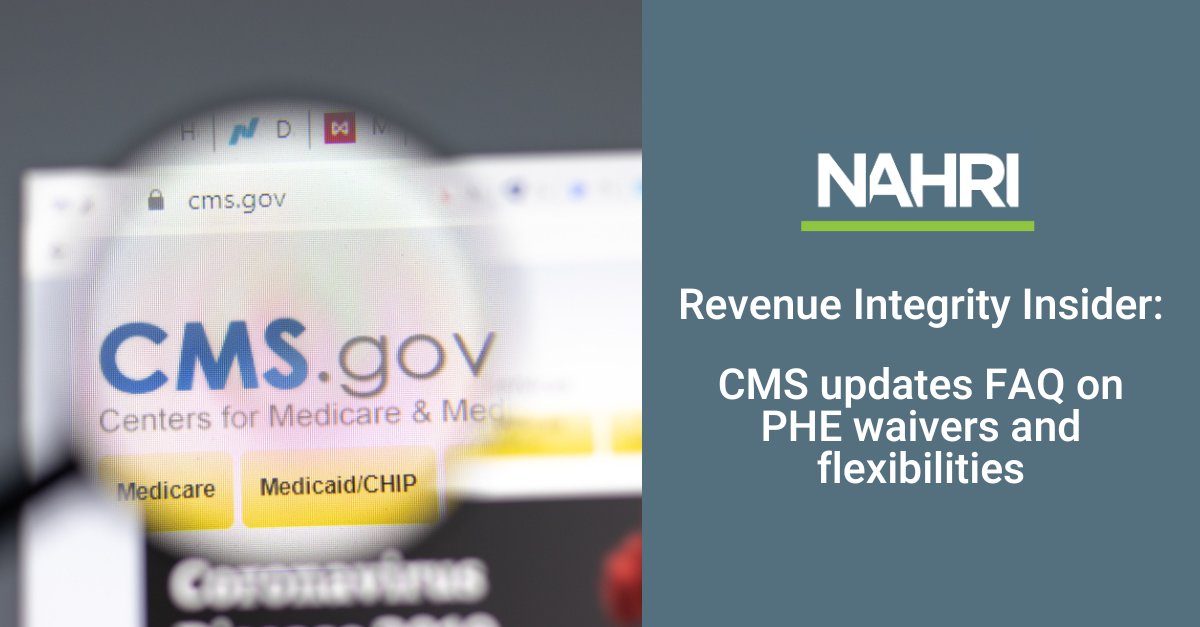 CMS recently updated an FAQ to clarify outpatient therapy and telehealth billing policies after the PHE conclusion. bit.ly/3OyS8pc #revenuecycle #revenueintegrity