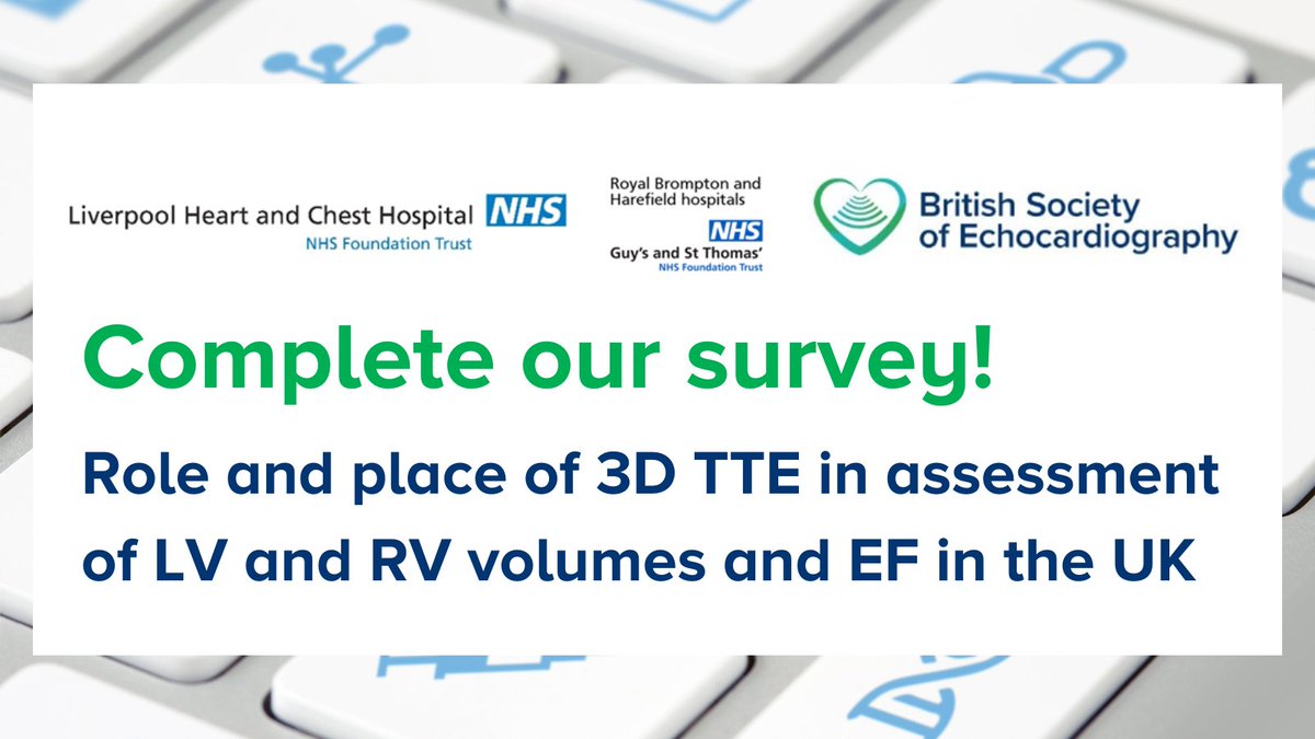 Our Research and Audit Committee is partnering with @LHCHFT and @RBandH on a new survey to explore the role and place of 3D TTE in the assessment of left and right ventricle volumes and ejection fraction in the UK. Find out more:   ow.ly/V0i150Ozkvo