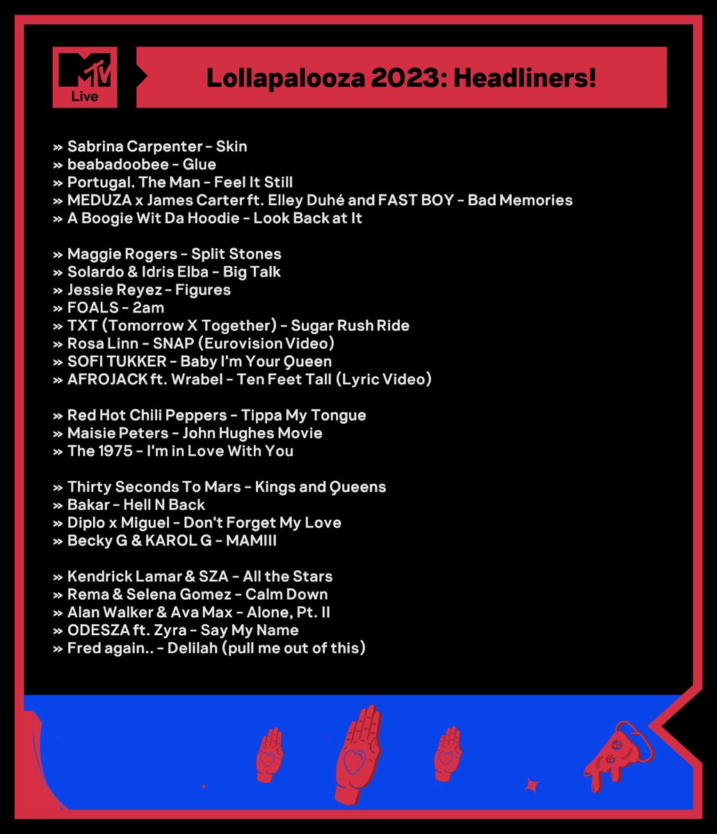 Lollapalooza 2023: Headliners! (MTV Live International - 05/06/2023)