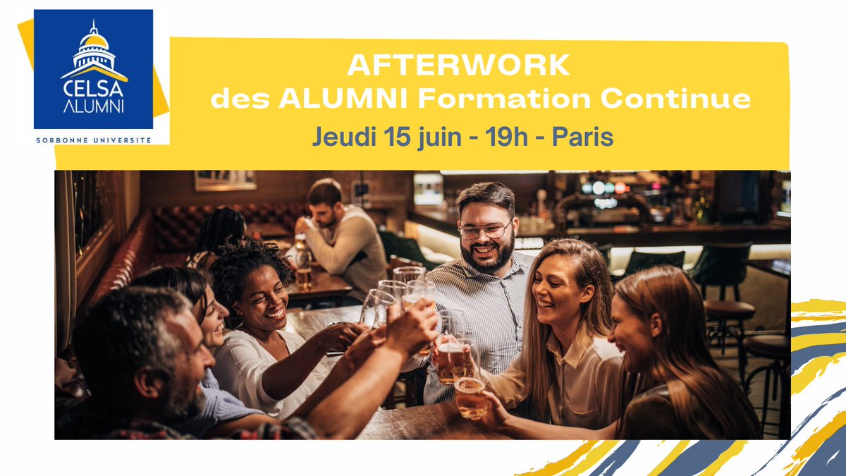 Vous êtes étudiants ou alumni #CELSA issus de formation continue ? Cet afterwork est pour vous ! RDV le 15 juin à 19h - Paris 11e.
👉 Inscrivez-vous vite : celsa-alumni.com/event/afterwor…
📌 Et demandez à rejoindre le groupe dédié sur celsa-alumni.com/group/alumni-f…

<a href="/CELSA_Officiel/">CELSA</a> <a href="/Sylv1Henry/">Sylvain Henry</a>