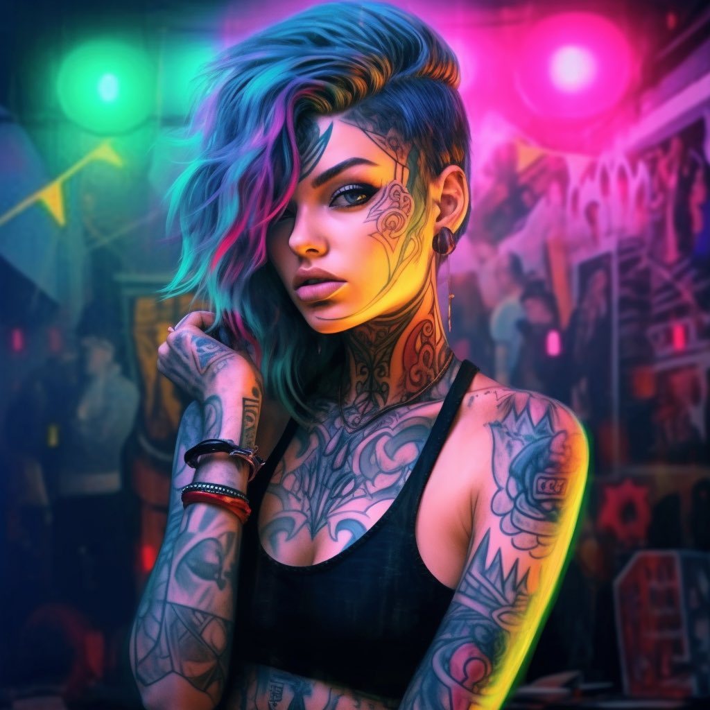 nanovsky_'s tweet photo. Good Monday Morning ✨🔥
Press E to talk to Lucy 🌸 

#midjourney51 #aiart #punk https://t.co/pxfHVAIYJM