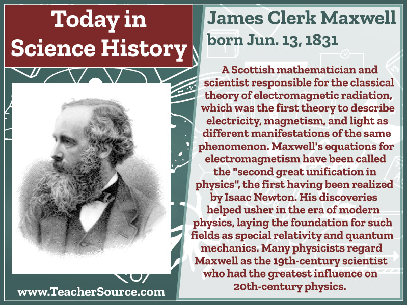 James Clerk Maxwell was born on this day in 1831. 
#JamesClerkMaxwell #physics #electromagnetism #ClassicalTheory #science #ScienceHistory #ScienceBirthdays #OnThisDay #OnThisDayInScienceHistory