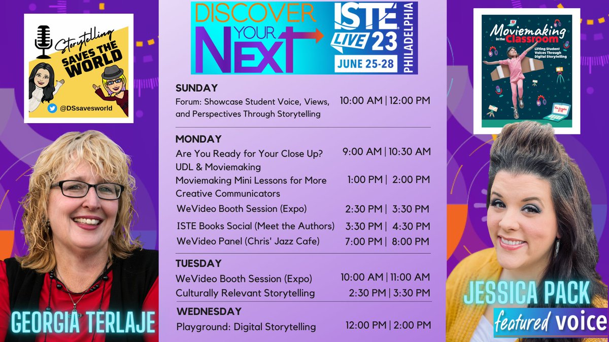 🙌 Can't believe that #ISTELive is only a few weeks away! 👉 Lots of opportunities to connect. We're looking forward to meeting other storytelling teachers who are as passionate about #StuVoice as we are! 🎬🤩 #weareCUE #edchat #edtech #ISTELive23