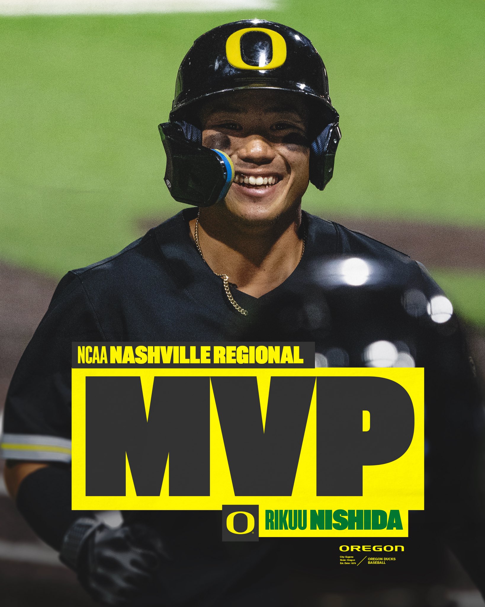 Oregon Duck Baseball on X: 𝐌𝐕𝐏, 𝐌𝐕𝐏 @A5D0l dominated during all 3  wins at the Nashville Regional. #GoDucks  / X