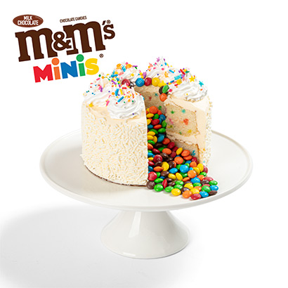 HendersonEdible's tweet photo. Full of Fun Cake made with M&amp;M'S® MINIS - Vanilla: Product Code: 8584 - Chocolate: Product Code: 8585 - This center cake is literally FILLED with M&amp;M® MINIS, truly creating a surprise, on top of the delivered surprise! Call our store 702 434 8334. #Cake #Chocolate #vanilla https://t.co/RZJSbvit55