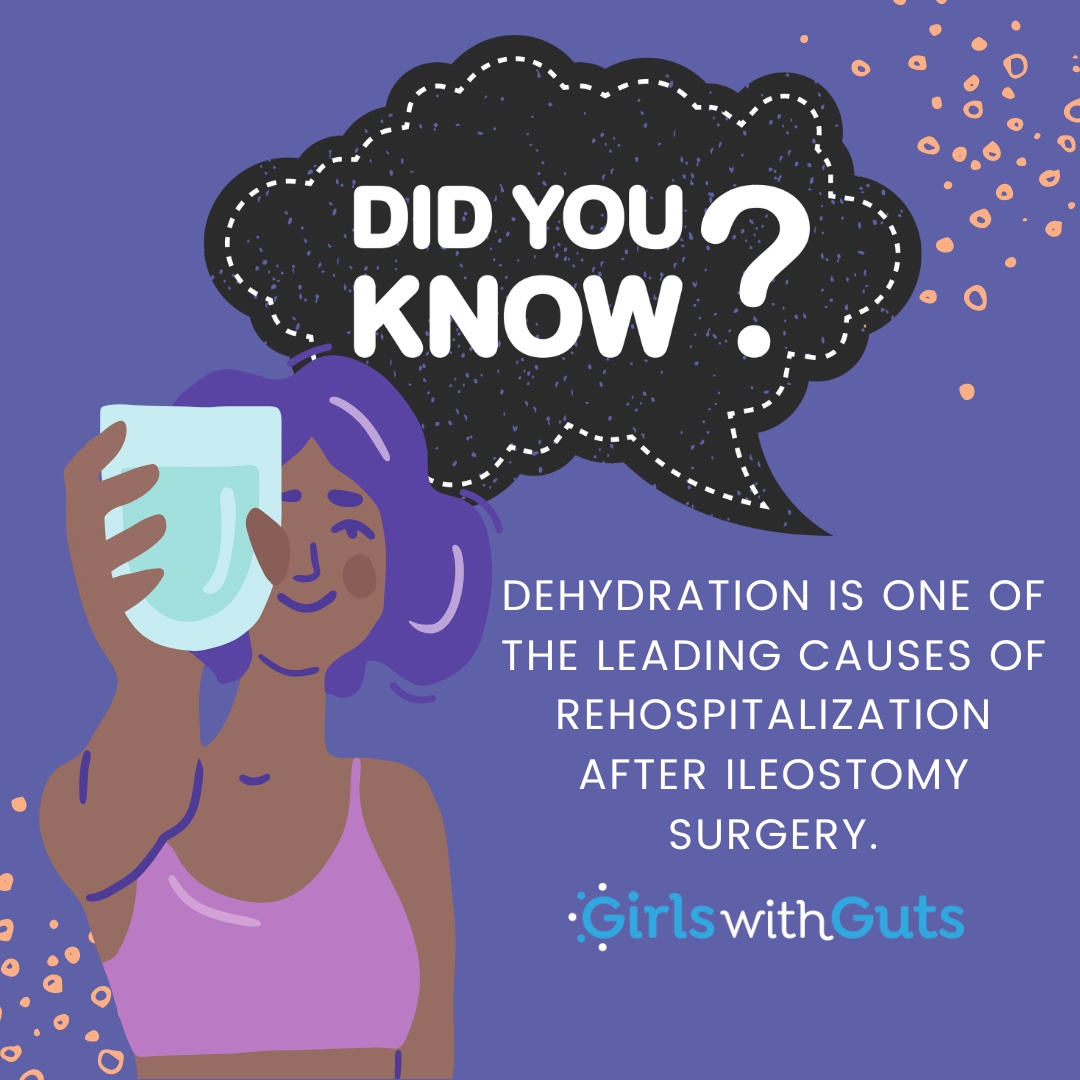 IBDgirls's tweet photo. To avoid #dehydration, it is important to drink plenty of water and replace electrolytes. While it may be tempting to grab any electrolyte drink, it is also important to check the sugar content. Too much sugar can increase #ileostomy output, increasing the risk of dehydration! https://t.co/HlCVnvXlXF