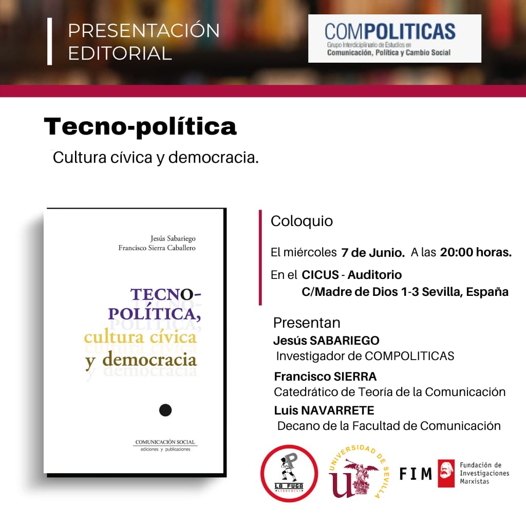 fsierracb's tweet image. Agenda @compoliticas @FCom_US @unisevilla @lafugalibrerias @cicus @aprensasevilla @diariosevilla