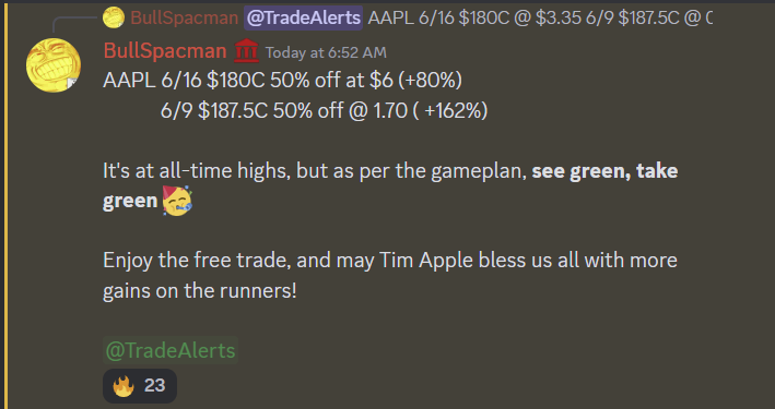 BullSpacman's tweet photo. Took off the cost basis on $AAPL ahead of #WWDC, simply due to event vol
Out of $XLE weekly $79Cs as well at the open. Kinda sad my $2.70 limit sell didn't get tagged, and was forced to cut a bit lower at $2.40. HOD for the contracts is $2.69 so far๐ซ
#EFT #OOOT https://t.co/nUXcw30bjP