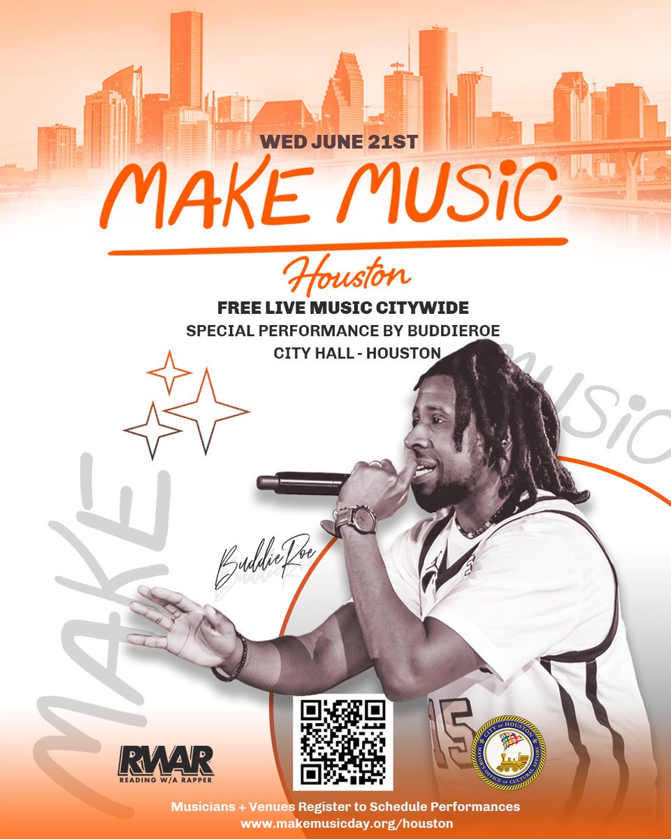 Buddieroe7100 (@buddieroe7100) on Twitter photo I will be participating in <a href="/makemusicday/">Make Music - June & December 21</a> 2023 with a special performance at Houston City Hall in collaboration with @readingwitharapper and <a href="/houston/">Houston Weather</a>moca. This day-long celebration takes place on Wednesday, June 21st
🔒: <a href="/edentworld/">Educational Entertainment</a> @legendsdolive @houston I will be participating in <a href="/makemusicday/">Make Music - June & December 21</a> 2023 with a special performance at Houston City Hall in collaboration with @readingwitharapper and <a href="/houston/">Houston Weather</a>moca. This day-long celebration takes place on Wednesday, June 21st
🔒: <a href="/edentworld/">Educational Entertainment</a> @legendsdolive @houston