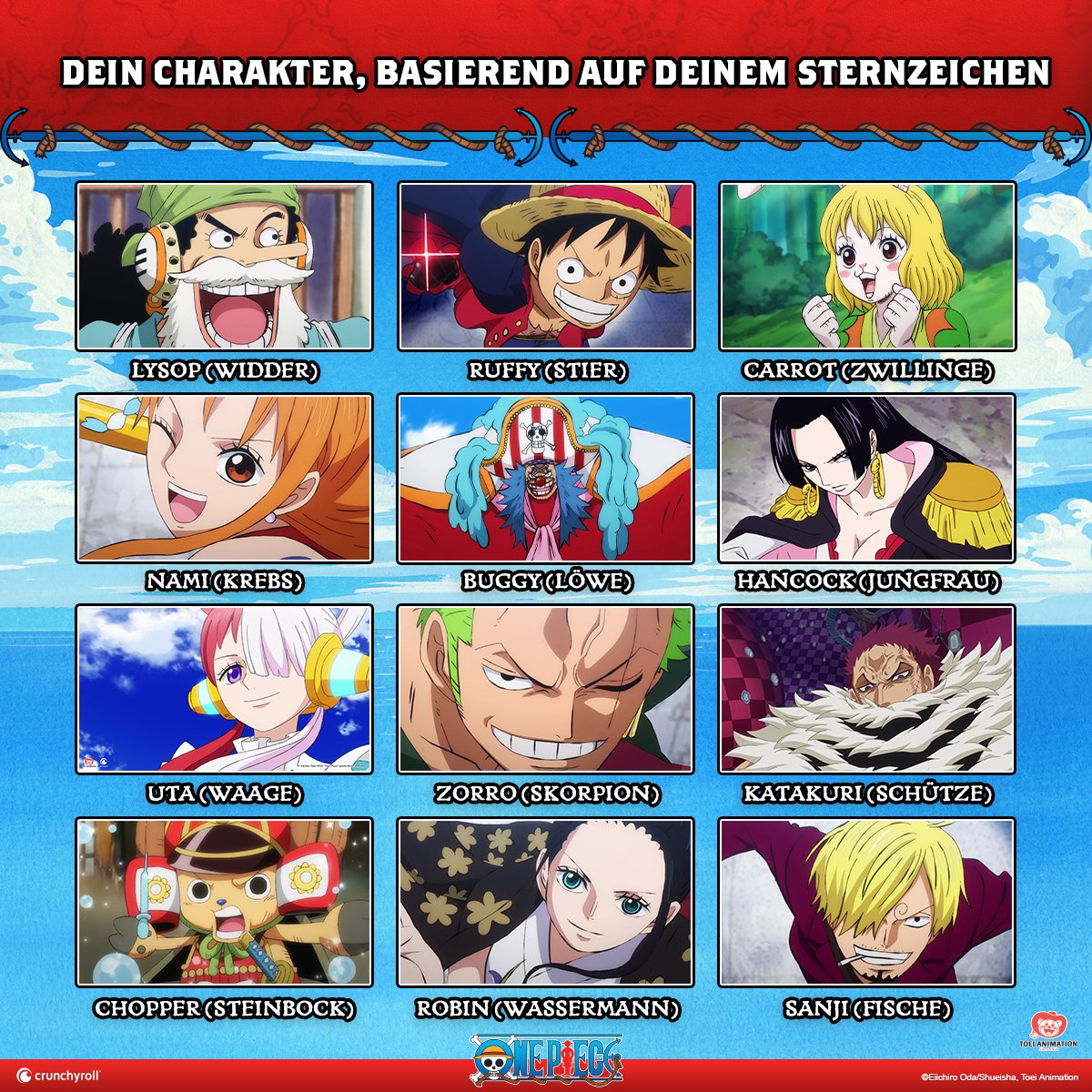 Welcher One Piece Charakter Bin Ich Crunchyroll.de on Twitter: "Welcher Charakter aus One Piece wärst du?