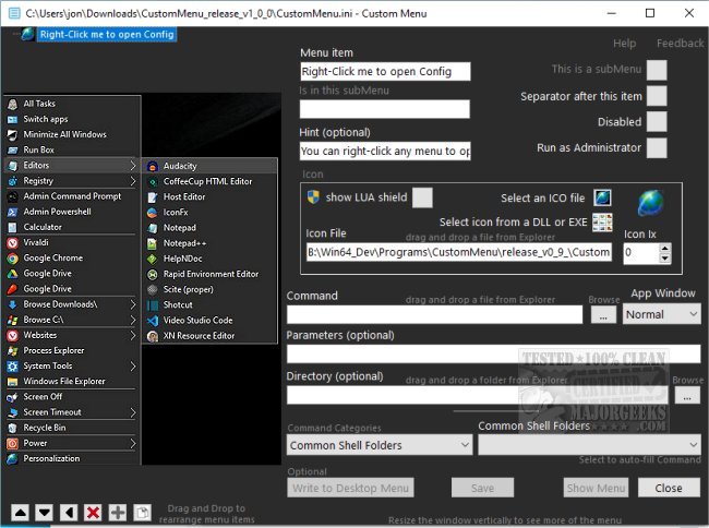 majorgeeks's tweet photo. New! CustomMenu gives you the freedom to create your personalized Windows desktop menu.
https://t.co/Kwz4z0Q2bE #opensource #contextMenu #software https://t.co/0l7hUKZFDt