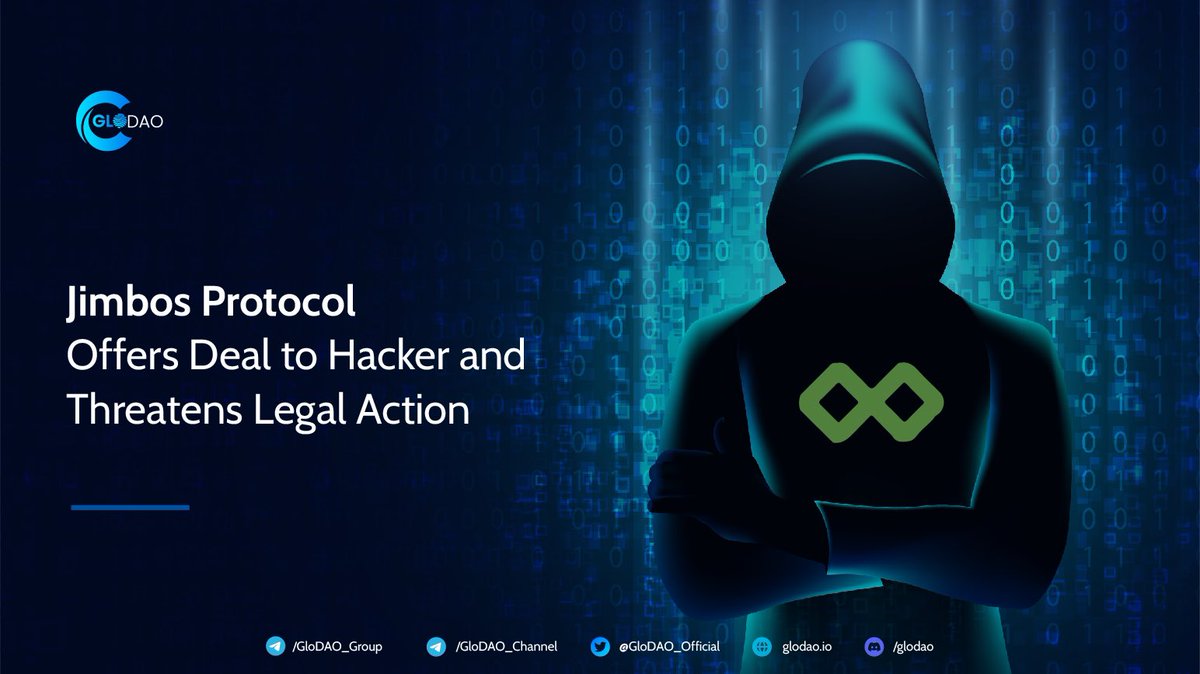 ➕ Jimbos Protocol Offers Deal to Hacker and Threatens Legal Action

The team behind DeFi app Jimbos Protocol has proposed a deal to the attacker who exploited the app: Return 90% of the funds and keep 10% or face potential prosecution...

Read more on: t.me/GloDAO_Channel…