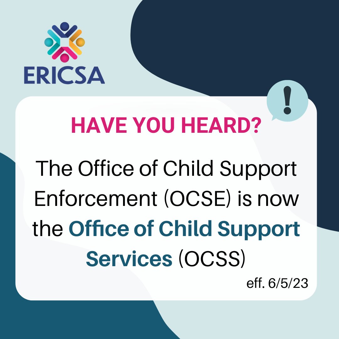 We think this is pretty exciting!  The federal child support agency has done changed its name!  The change reflects the program’s commitment to serve the whole family so children receive reliable support from both parents. 

Read the press release here:  conta.cc/3CaLPR4