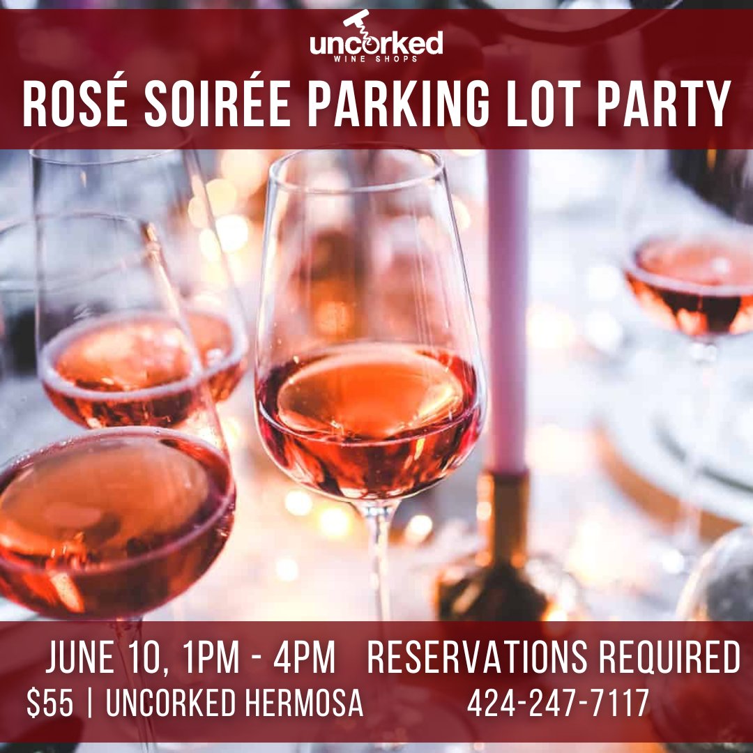 How will we celebrate #nationalroseday on Saturday? Throw a #party, of course! 🥂

Enjoy a #wineflight of 5 rosés in our parking lot at #HermosaBeach! Reservations are required, call 424-247-7117.

#UncorkedWineShops #winelovers #winetasting #rosewine #roseallday #partytime