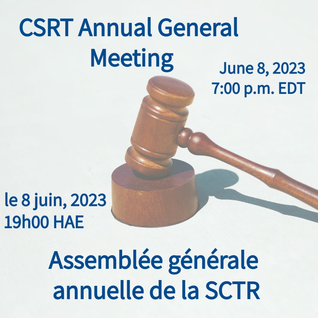 CSRT Registered, Distinguished Life or Retired Registered Members - vote at the Annual General Meeting for your chance to win a #CSRT2024 conference package or 1 of 2 $100 Best Buy gift cards!  Vote in advance OR attend on June 8th. Log in to csrt.member365.com for info.