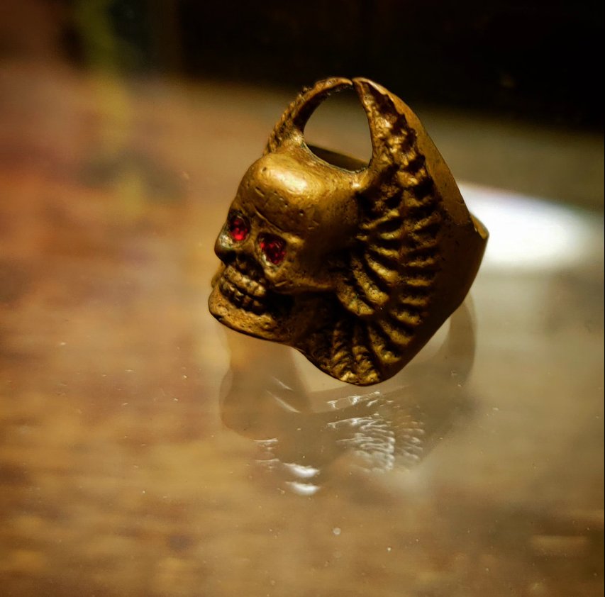 Vintage 1950's Mexican Skull Wing Ring!

#706union 
#50sstyleclothing 
#mexicoring 
#skullring 
#メキシコリング 
#スカルリング 
#ヴィンテージリング 
#ブラス