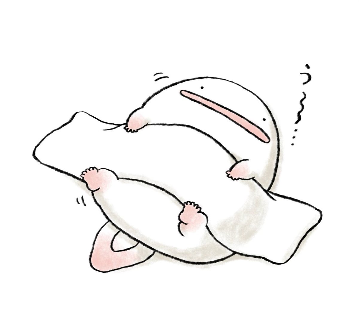 「うおマロ、最近の寝相まとめ。」|モコ@うおマロ漫画更新中です！のイラスト