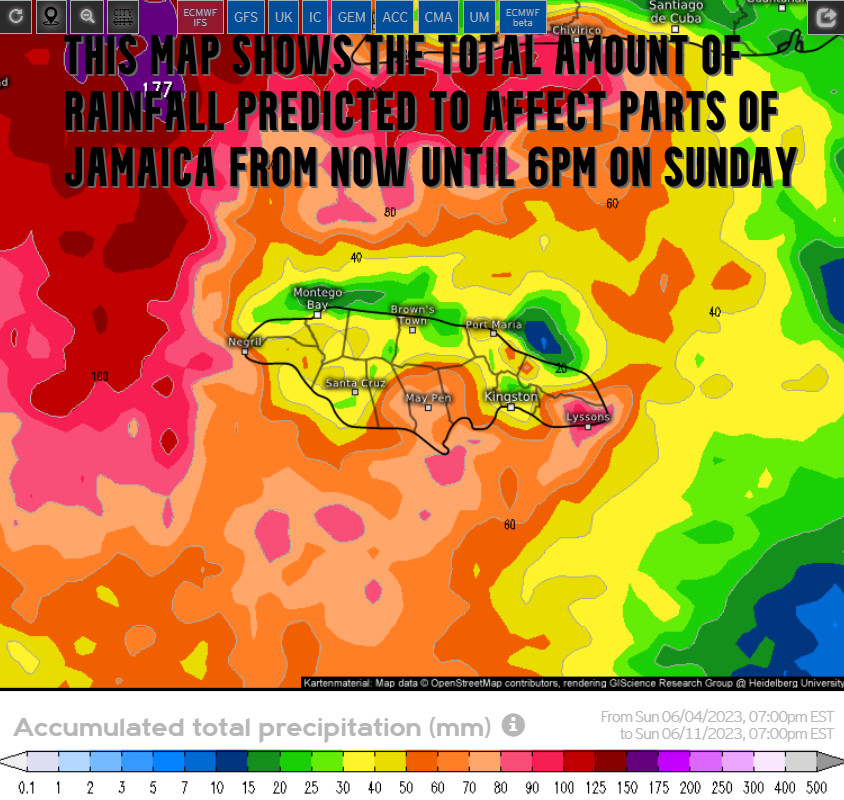 Weather Jamaica on Twitter "High amounts of rainfall are in the