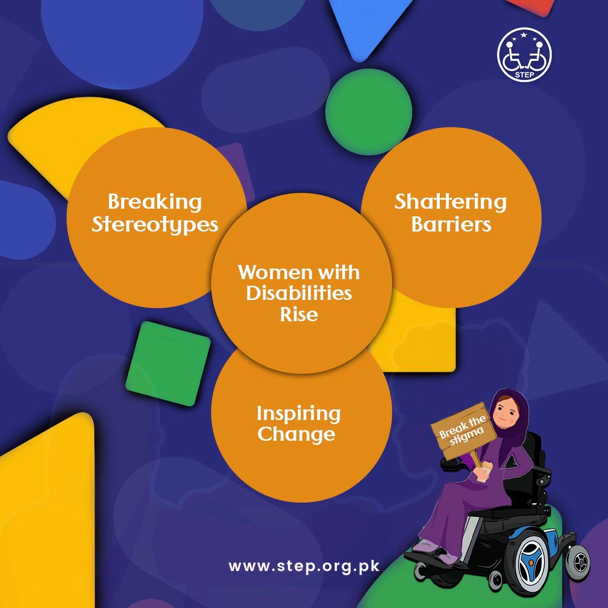 Empowered, Resilient, Unstoppable: Women with Disabilities Rise. It's time to break the stereotypes. It's time to break the stigma. It's time to rise. It's time for change

#STEP #STEPPakistan #Disabilityrights #Womenwithdisabilities #Endgenderbasedviolence #LeavingNoOneBehind