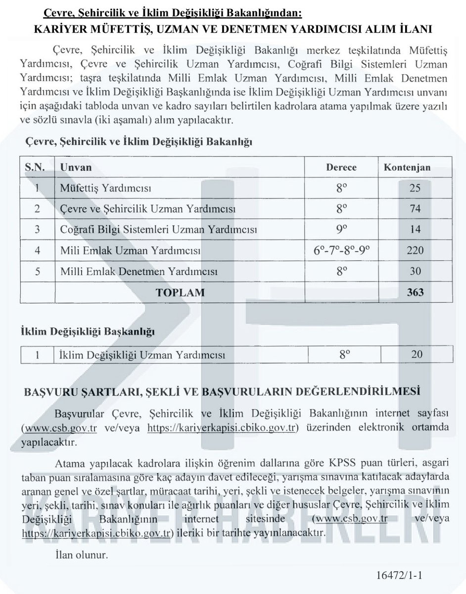 Kariyer Haberleri (@kariyerhaberler) on Twitter photo Sayın Bakanımız <a href="/mehmetozhaseki/">Mehmet Özhaseki</a>,
Selefiniz Sayın Murat Kurum döneminde 31 Aralık 2022 tarihinde yayımlanan ilanla 383 personel alınacağı duyurulmuştu. Ancak yaşadığımız büyük deprem felaket hasebiyle süreç sekteye uğramıştı.
Binlerce aday sizden alım ilanlarini bekliyor.
👇👇👇 Sayın Bakanımız <a href="/mehmetozhaseki/">Mehmet Özhaseki</a>,
Selefiniz Sayın Murat Kurum döneminde 31 Aralık 2022 tarihinde yayımlanan ilanla 383 personel alınacağı duyurulmuştu. Ancak yaşadığımız büyük deprem felaket hasebiyle süreç sekteye uğramıştı.
Binlerce aday sizden alım ilanlarini bekliyor.
👇👇👇