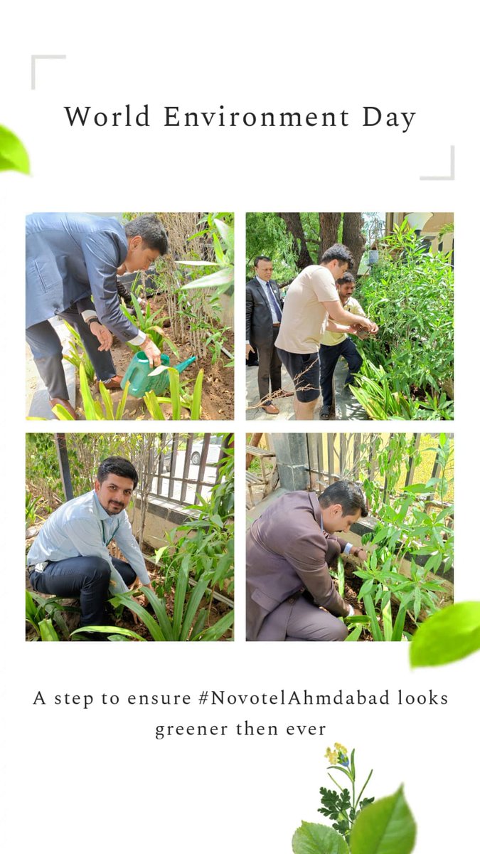 NovotelAbad's tweet photo. On this Environment Day, our hearts are filled with a strong commitment to make #NovotelAhmedabad flourish with lush greenery. Through our dedicated plantation initiative, we aim to raise awareness and inspire everyone to actively contribute towards our precious environment. https://t.co/dztZZM85MN