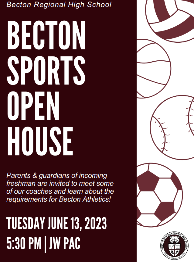 ErutherfordSD's tweet photo. Becton Sports Open House-June 13, 2023- 5:30 PM https://t.co/yHGpK4QtnN