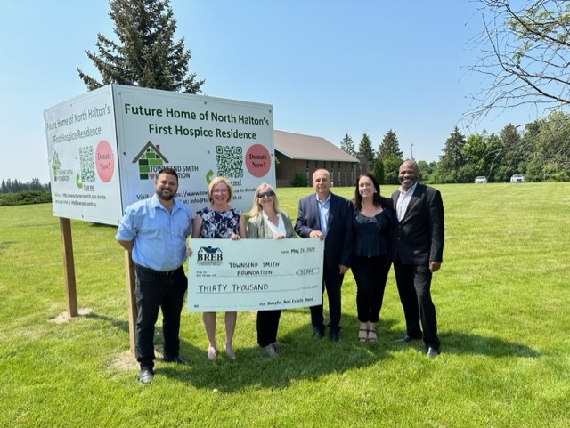 On May 31st 2023, BREB presented a cheque for $30,000 to the Townsend Smith Foundation. This donation will go toward the first hospice residence in North Halton.