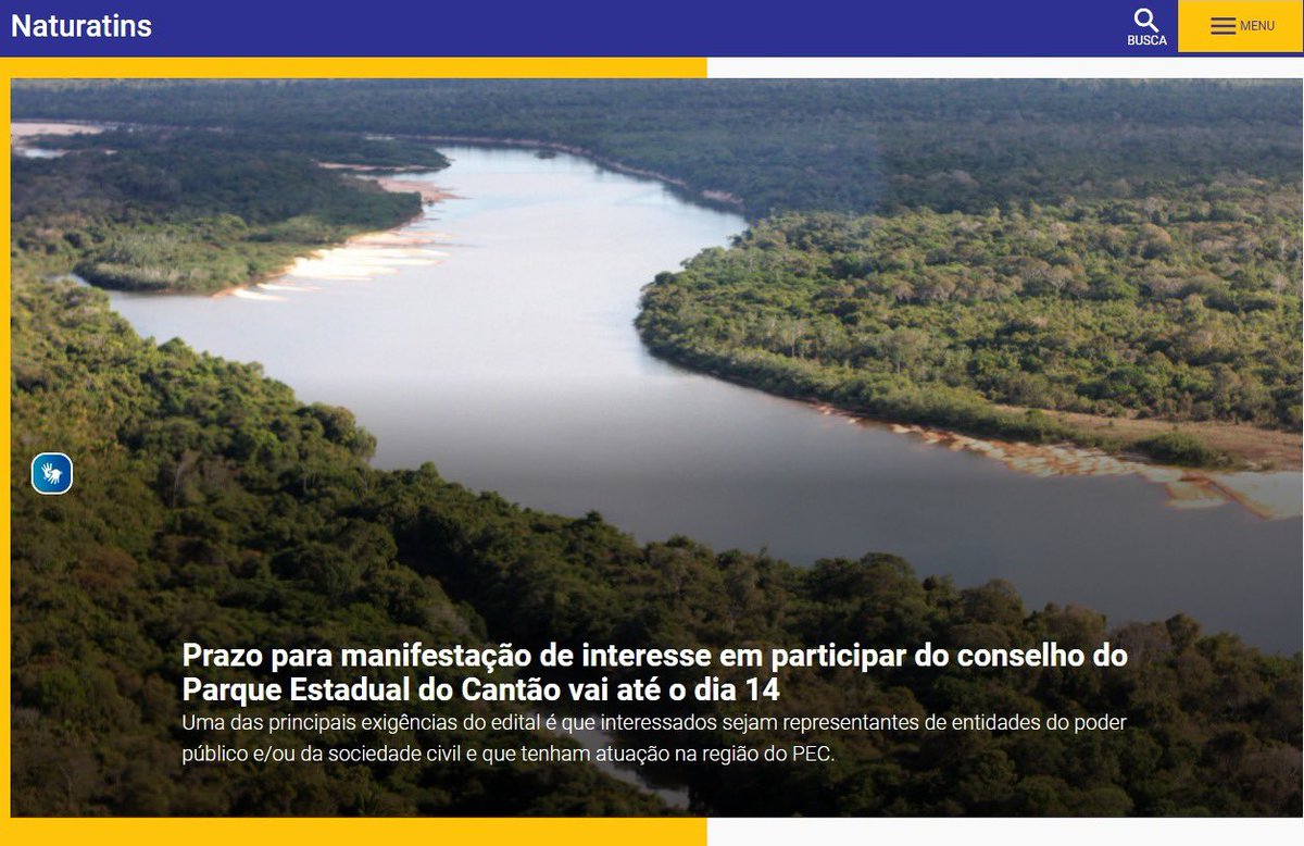 Prazo para manifestação de interesse em participar do conselho do Parque Estadual do Cantão vai até o dia 14

to.gov.br/naturatins/not…