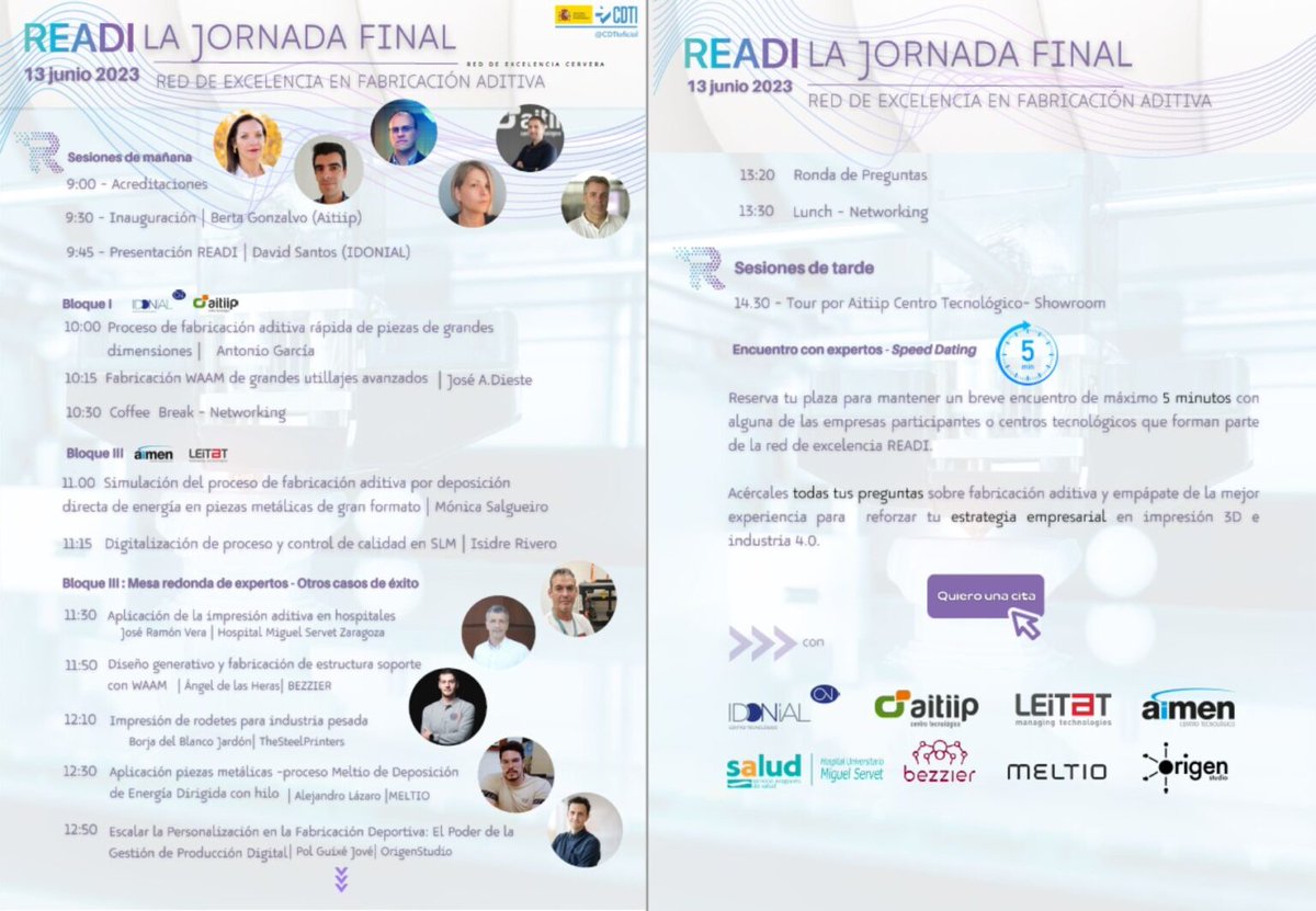 Idonial (@idonialtech) on Twitter photo 13 de junio _ JORNADA FINAL DE <a href="/readi3dplatform/">readi3dplatform</a>
Presentación de los casos de éxito de <a href="/aitiip/">Aitiip Centro Tecnológico</a> <a href="/aimenct/">AIMEN Centro Tecnológico</a> <a href="/Leitat/">Leitat</a> e <a href="/IdonialTech/">Idonial</a>, showroom, mesa de expertos y mucho más! Te esperamos!
readi3dplatform.com/readi-organiza… 13 de junio _ JORNADA FINAL DE <a href="/readi3dplatform/">readi3dplatform</a>
Presentación de los casos de éxito de <a href="/aitiip/">Aitiip Centro Tecnológico</a> <a href="/aimenct/">AIMEN Centro Tecnológico</a> <a href="/Leitat/">Leitat</a> e <a href="/IdonialTech/">Idonial</a>, showroom, mesa de expertos y mucho más! Te esperamos!
readi3dplatform.com/readi-organiza…