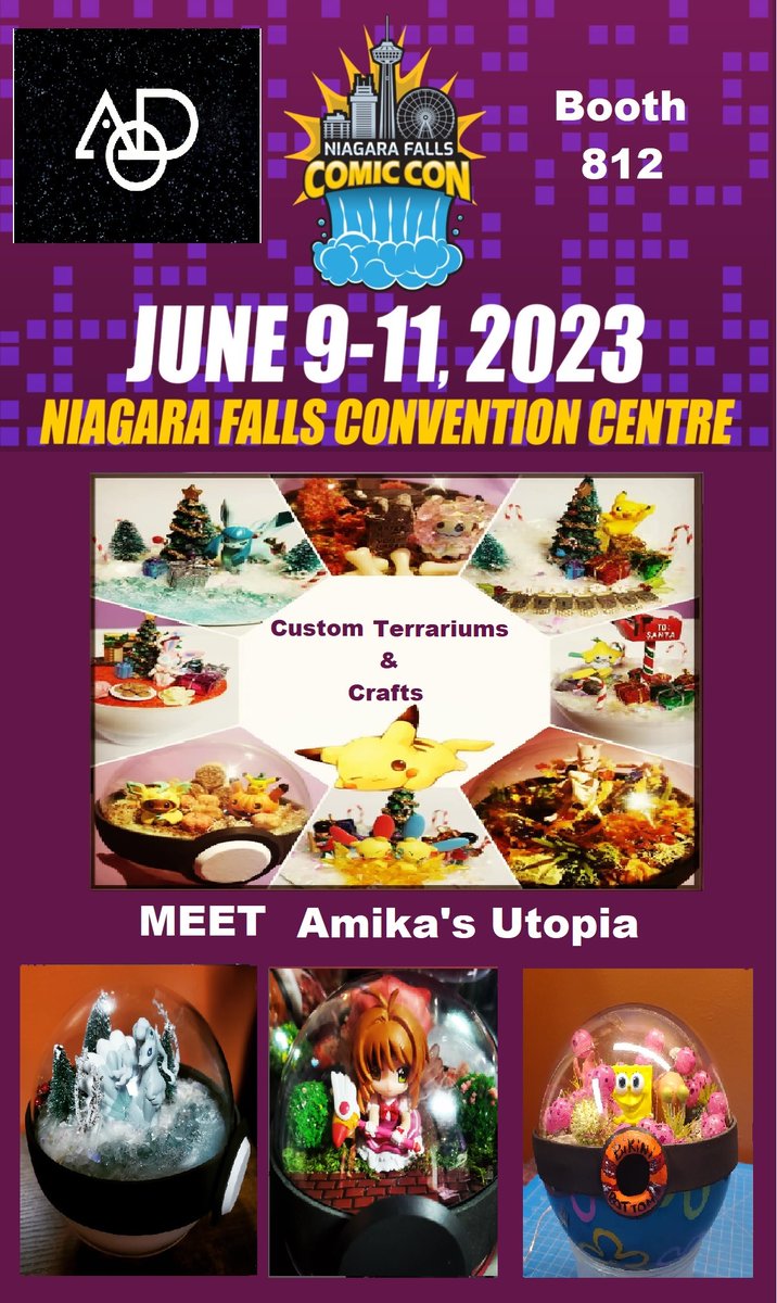 Amika's Utopia is going to the NFCC and you can see them at the AOD Collectables booth #812 on June 9th, 10th & 11th 2023, Creating Custom Anime & POP culture Terrariums and Crafts, you may purchase these items at our booth, see you there!