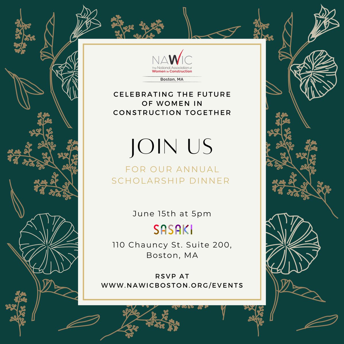 Join us for our #annual #scholarship #dinner to celebrate this year’s recipients! We can’t wait to see you there! #Boston #NAWIC #womeninconstruction #womensupportingwomen #construction #engineering #development #architecture #college #university #celebration
