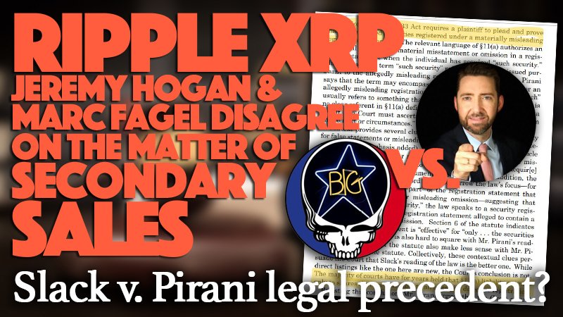 How Much Stock Should We Put Into Slack v. Pirani Regarding $XRP Secondary Sales? 🤔
#XRPcommunity #Ripple #XRP
📺 WATCH: youtu.be/2t6xYiop4t4