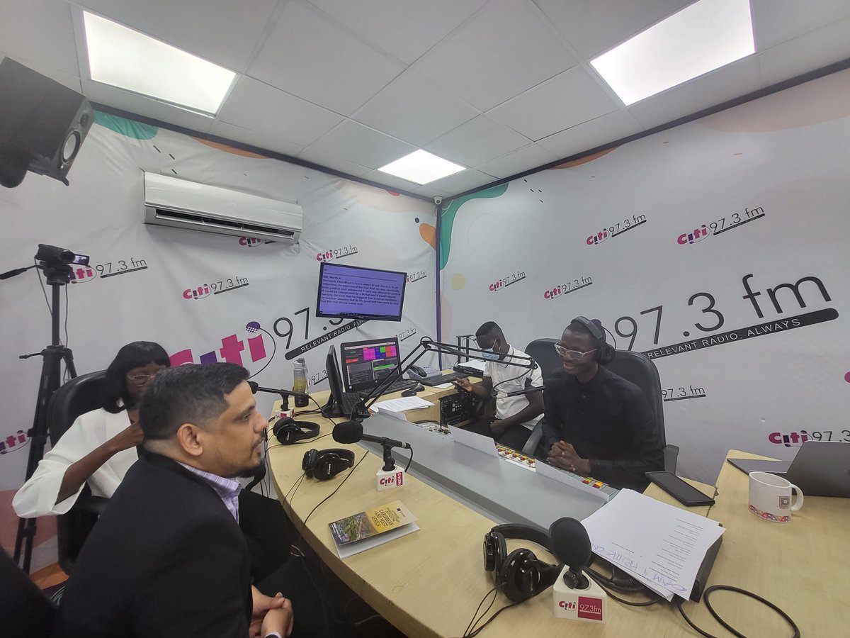 🇬🇭We have landed!!

Earlier today, <a href="/DS_Caribxport/">Damie Sinanan</a> participated in an engaging conversation on Citi FM, discussing our trade and investment mission in Ghana this week. The focused activities aim to foster business collaboration between the Caribbean and West Africa.
<a href="/gipcghana/">Ghana Investment Promotion Centre</a>