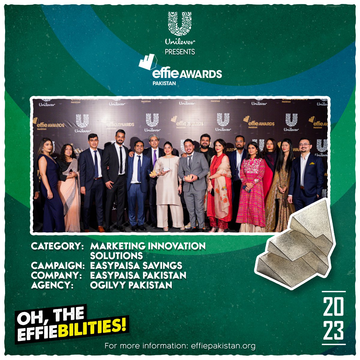 EffiePakistan's tweet image. The Winning Effiebility: Easypaisa Savings wins Silver for Marketing Innovation Solutions. Congratulations on making your Effiebilities come true!

#OhTheEffiebilities #EffiePakistan #PAS #MarketingEffectiveness #CelebrateEffiebilities