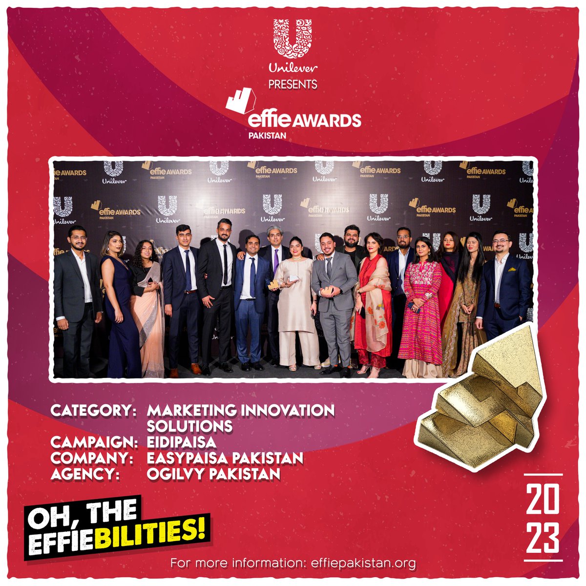 EffiePakistan's tweet image. The Winning Effiebility: Eidipaisa wins Gold for Marketing Innovation Solutions. Congratulations on making your Effiebilities come true!

#OhTheEffiebilities #EffiePakistan #PAS #MarketingEffectiveness #CelebrateEffiebilities