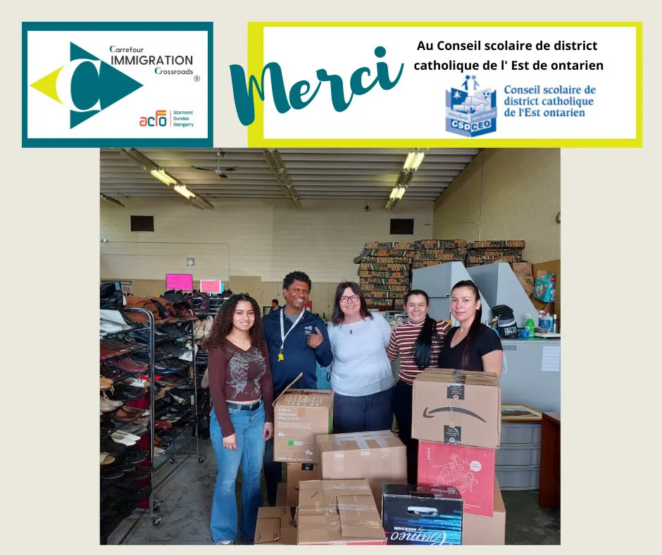 💫UNE COMMUNAUTÉ GÉNÉREUSE ET DES PARTENAIRES ENGAGÉS 💫 

Nos sincères remerciements au Conseil scolaire de district catholique de L'Est ontarien pour leur support inconditionnel aux nouveaux arrivants. 
Vous souhaitez faire un don ? Vous engagez ? Contactez-nous au 613 933 8104