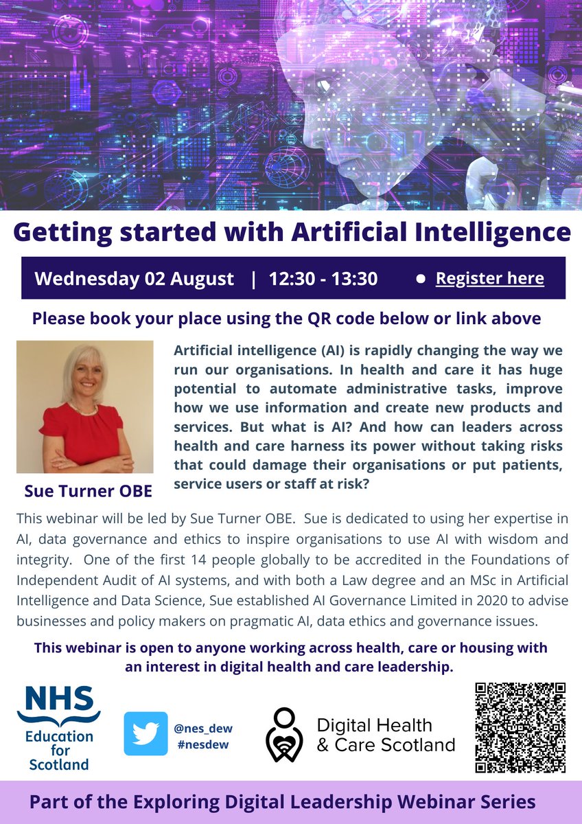 How can leaders across health & care harness the power of AI without taking risks that could damage the organisation or put patients, service users or staff at risk? This webinar, led by AI governance expert Sue Turner OBE, provides you with the answers. tinyurl.com/pwbw9tr5