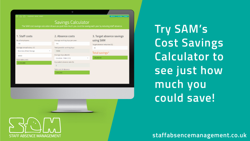 Have you tried our cost savings calculator? It only takes a minute to fill in and can estimate what SAM may save you if you utilised the software within your school, college or trust! 

📲 Try it for yourself! bit.ly/3oKTkv4 #staffabsencemanagement #HRsystem #education