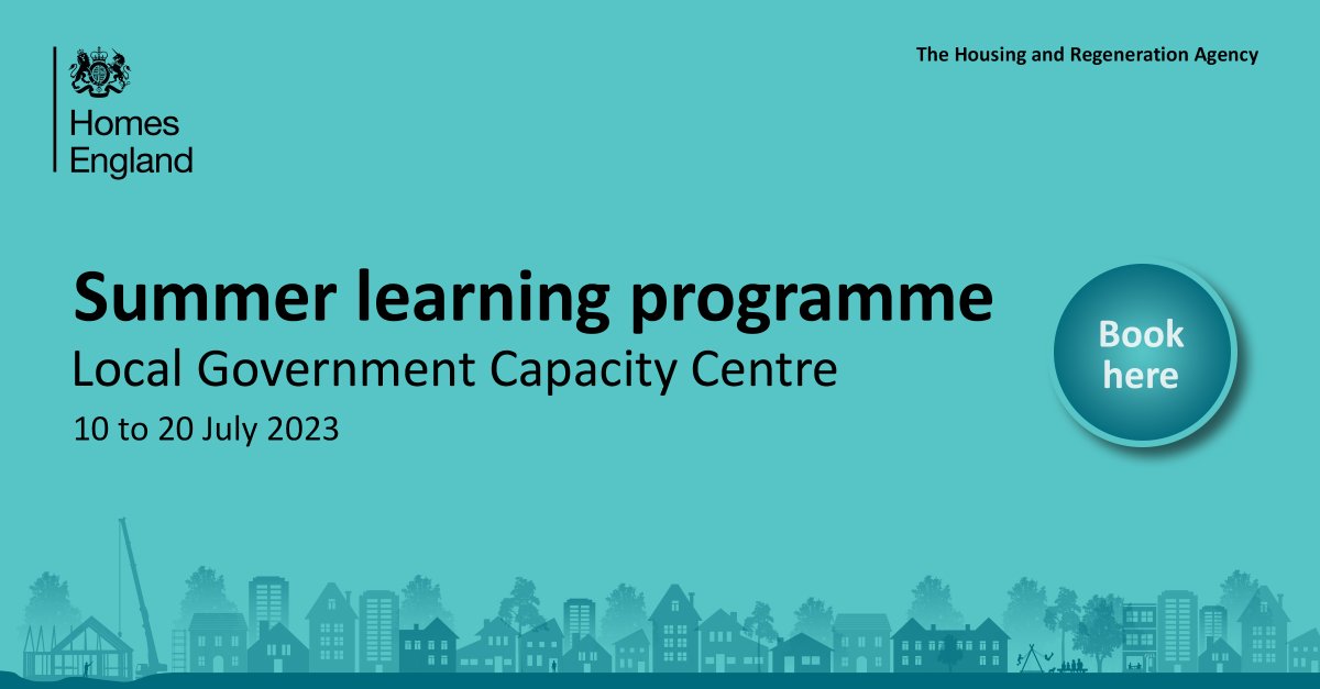 HomesEngland's tweet photo. Working in #LocalGov and passionate about places?
Registrations for our Summer Learning Programme open today. Attendees will gain continuing professional development accreditation certificates.

Find out more and book here: https://t.co/4GaYhTq5H9
#SummerLearningProgrammeLocalGov https://t.co/nYLwpylcK4